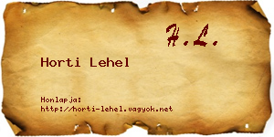 Horti Lehel névjegykártya